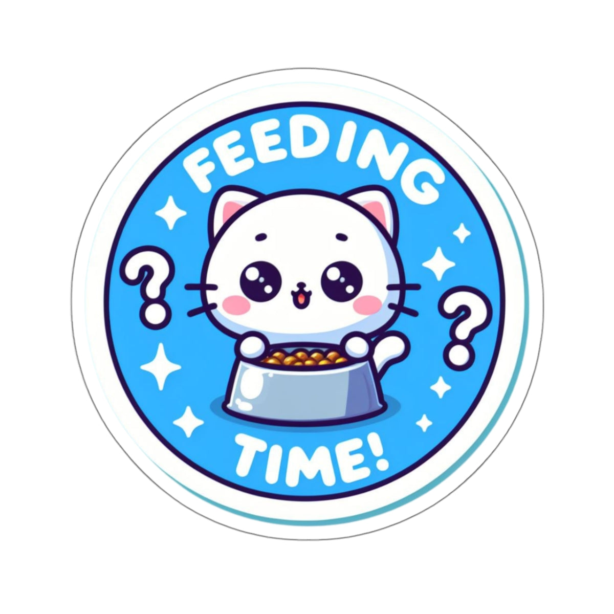 Cat Feeding Time Kiss-Cut Stickers
