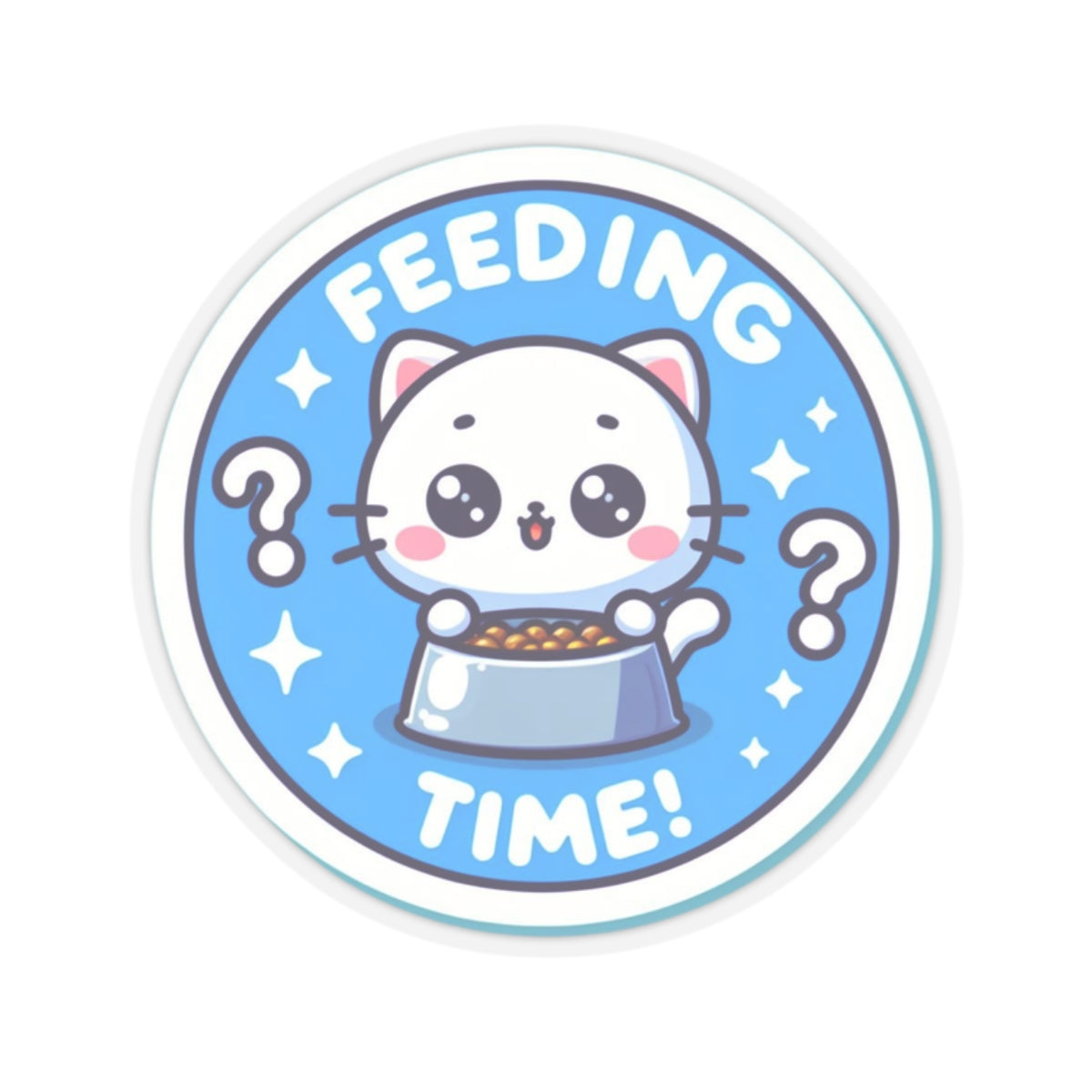 Cat Feeding Time Kiss-Cut Stickers