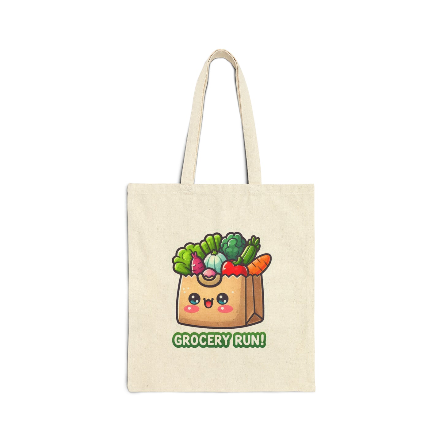 Grocery Run Cotton Canvas Tote Bag
