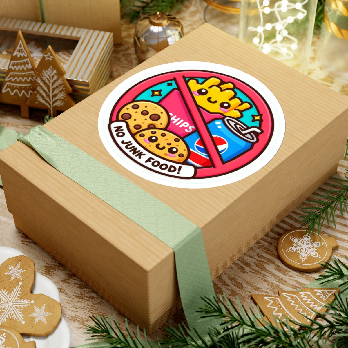 No Junk Food Kiss-Cut Stickers