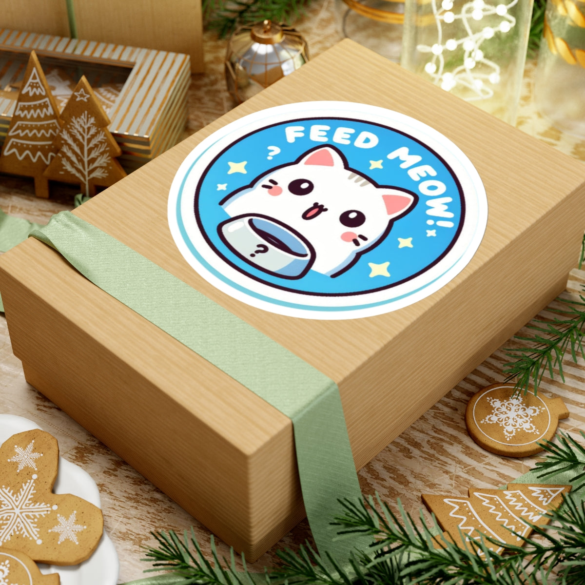 Feed Meow Kiss-Cut Stickers