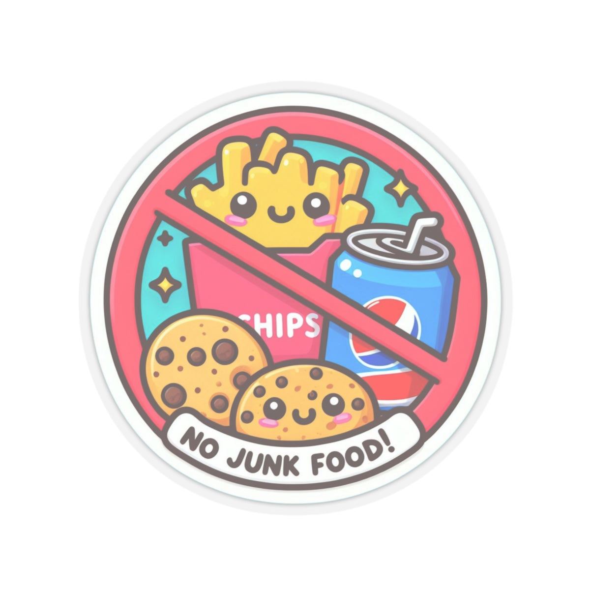 No Junk Food Kiss-Cut Stickers