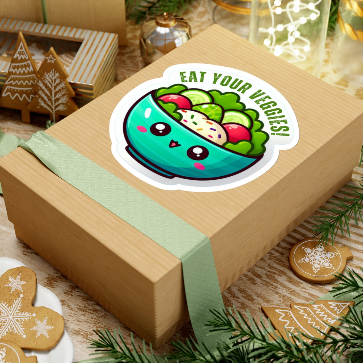 Eat your veggies Kiss-Cut Stickers