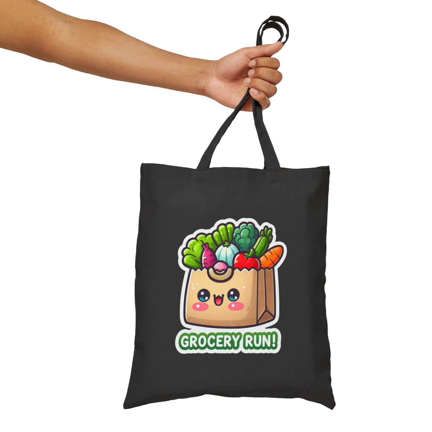 Grocery Run Cotton Canvas Tote Bag
