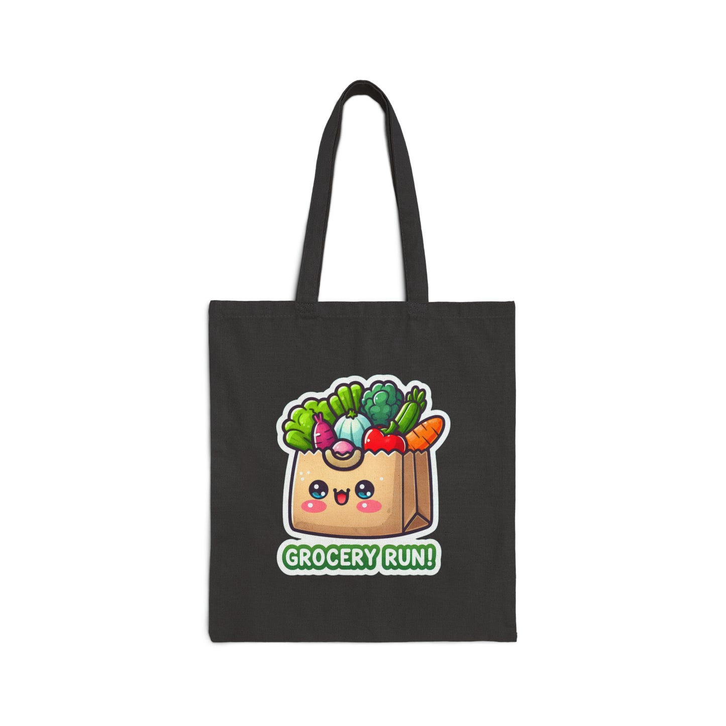Grocery Run Cotton Canvas Tote Bag