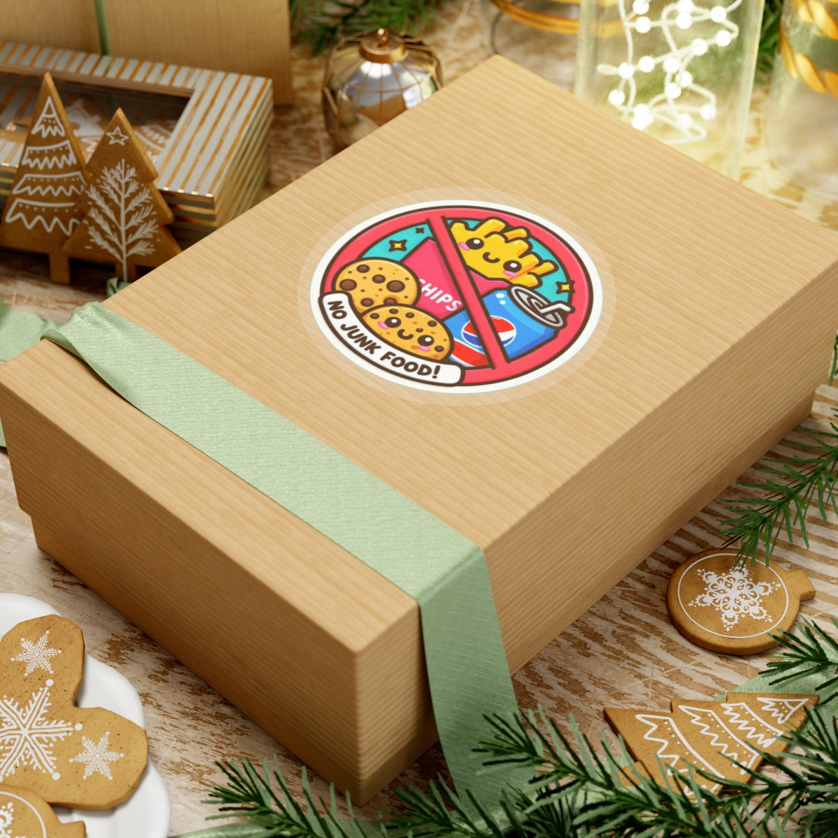 No Junk Food Kiss-Cut Stickers