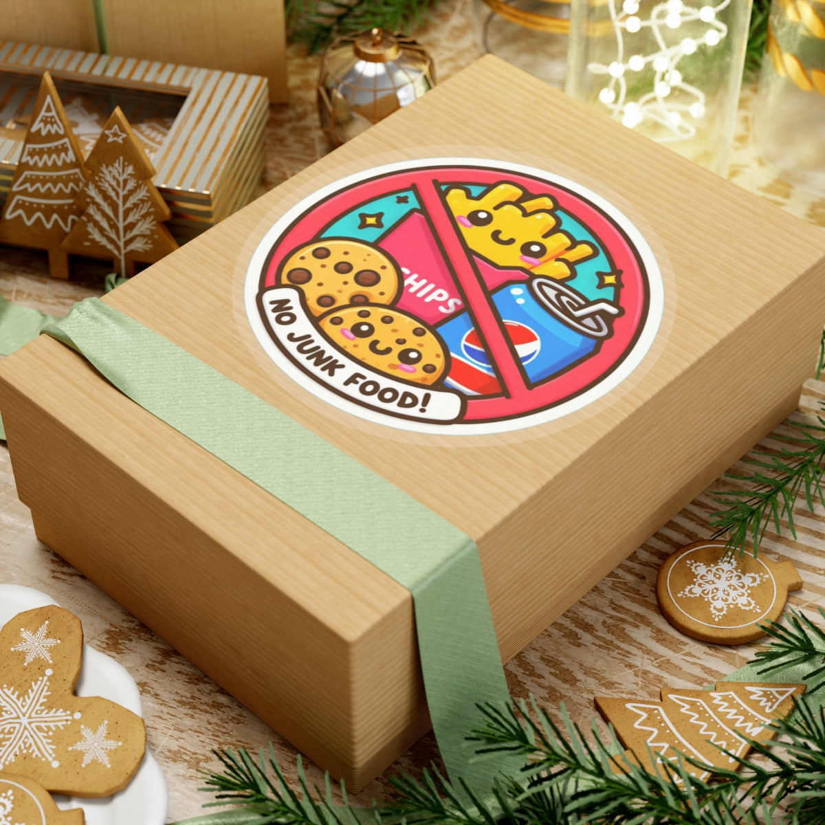 No Junk Food Kiss-Cut Stickers