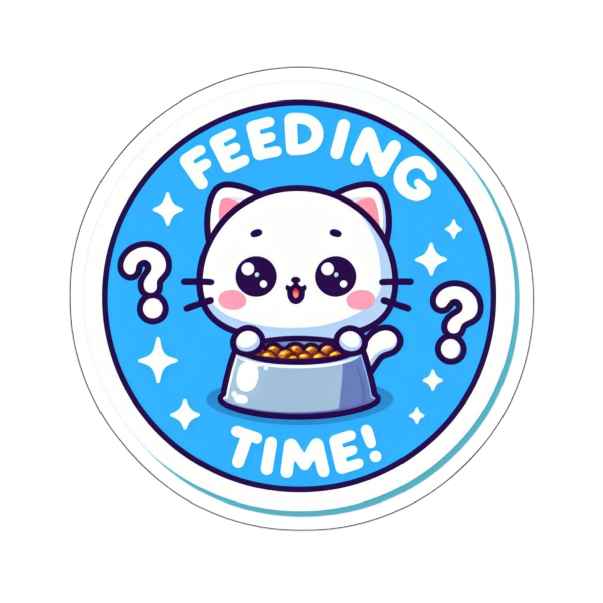Cat Feeding Time Kiss-Cut Stickers