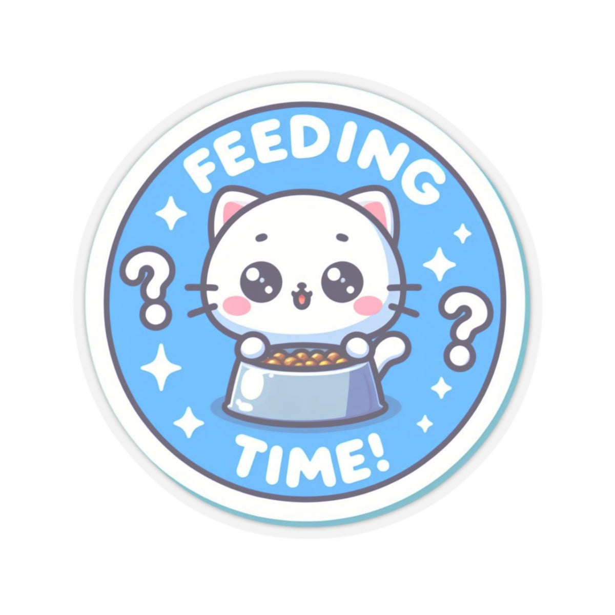 Cat Feeding Time Kiss-Cut Stickers