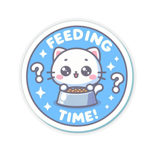 Cat Feeding Time Kiss-Cut Stickers